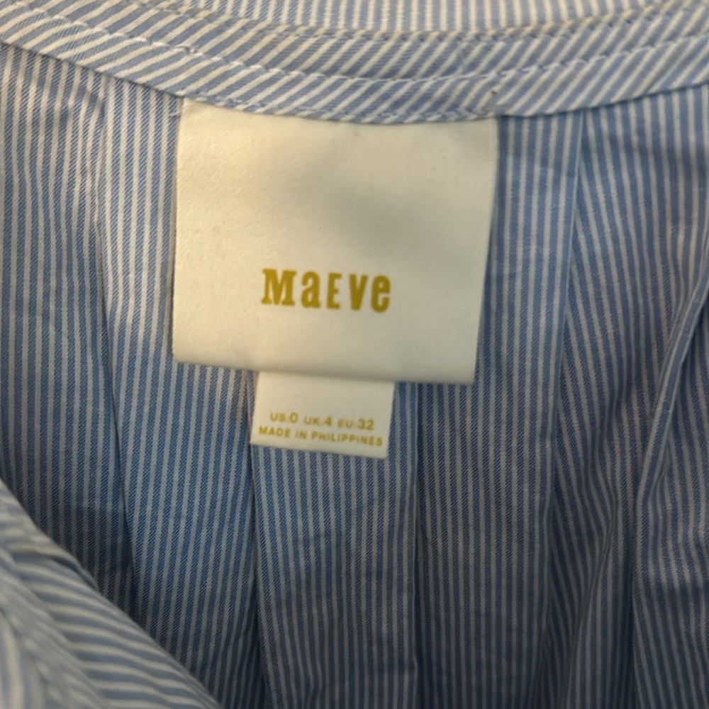 Maeve Light Blue Button-Front Ruffle Top - Picture 2 of 3